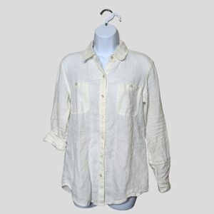 Tommy Bahama White Classic Linen Long Sleeve Shirt
